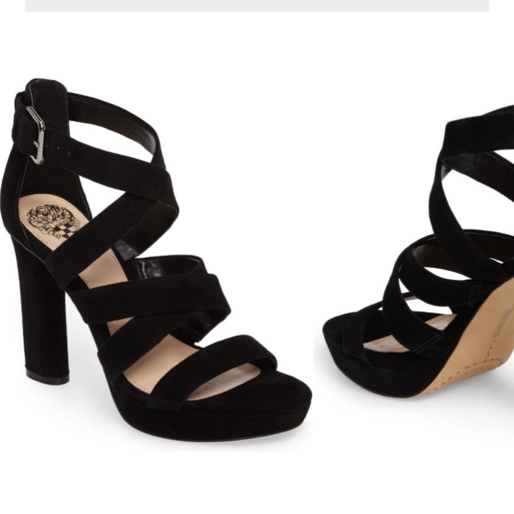 Vince camuto black platform chunky heels